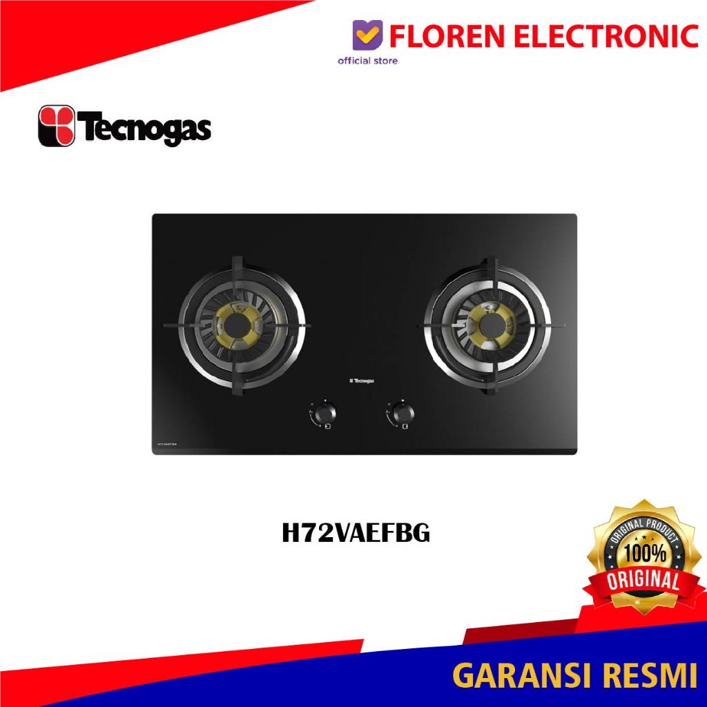 Tecnogas H72VAEFBG Kompor Tanam Gas 2 Tungku Garansi Resmi Tecnogas