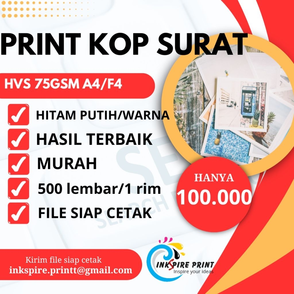 

CETAK PRINT K0P SRT CUSTOM A4/F4 500 LEMBAR 1 RIM