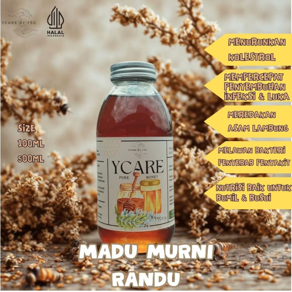 

YCARE YSG - Madu Murni Ternak Randu Pure Honey 100% Natural Tanpa Pengawet Tanpa Gula Tanpa Air