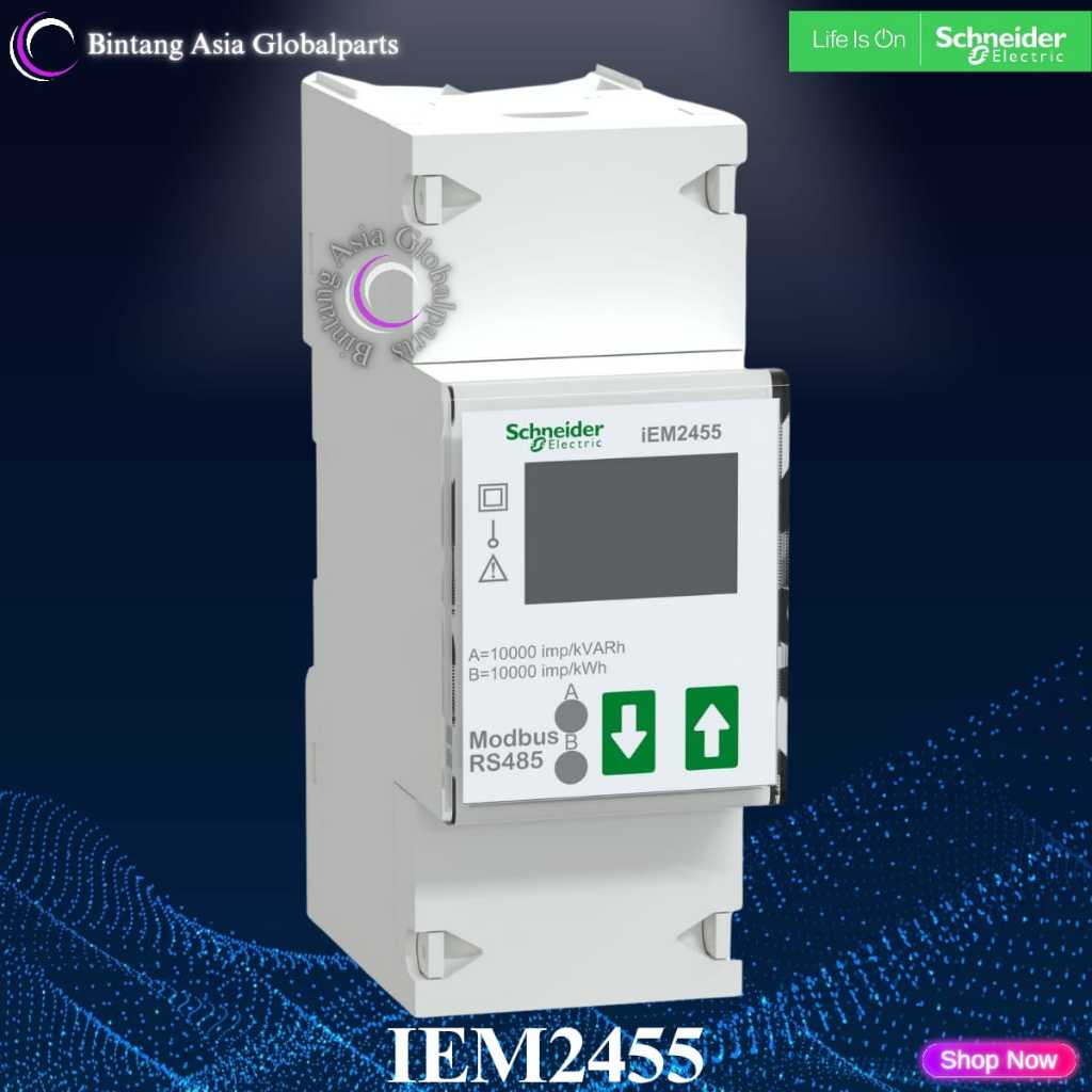 iEM2455 KWH Meter Digital Schneider 1 Phase A9MEM2455-TERA 1p Original / KWH Meter 1 Phase 100a iEM2