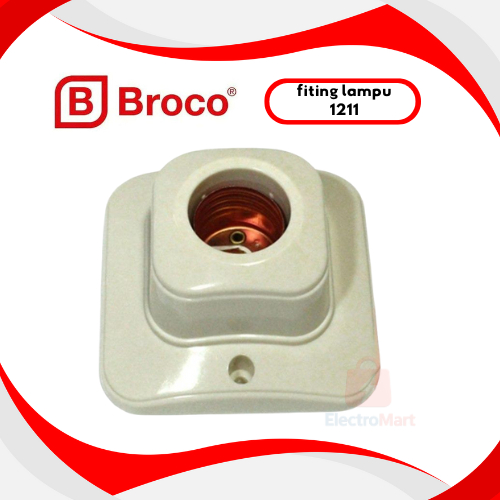 Fitting Plafon Broco Segi Cream 1211 - Fitting Lampu Broco - Fitting Persegi BROCO - Fitting Persegi