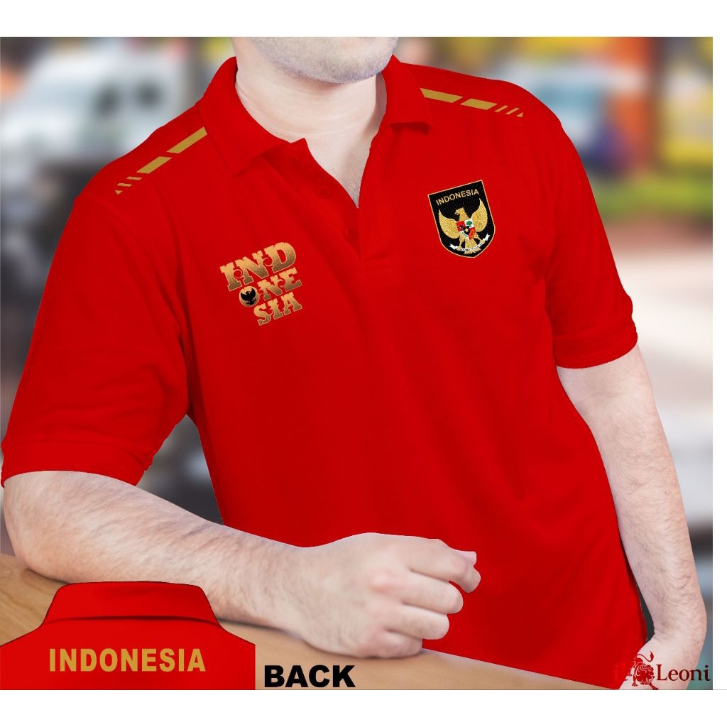 POLO TIMNAS GARUDA INDONESIA LOGO DTF DAN BORDIR