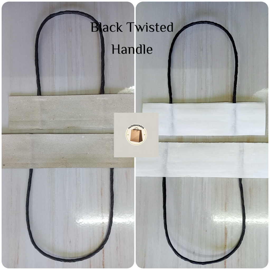 

Black Twisted Handle, Tali kraft kertas Hitam, Bag Handle, Tali Kepang paperbag, Tali kertas ukuran BESAR dan KECIL.