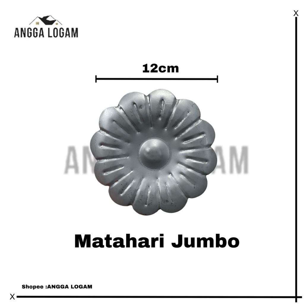 Bunga Matahari Jumbo plat besi // aksesoris ornamen pagar besi