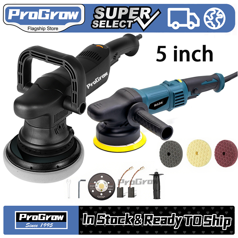 Mesin Pemoles Mobil Elektrik 1250W 5IN - Ampelas Dua Orbital 6 Kecepatan, 220V, 3800RPM, Anti-Selip 