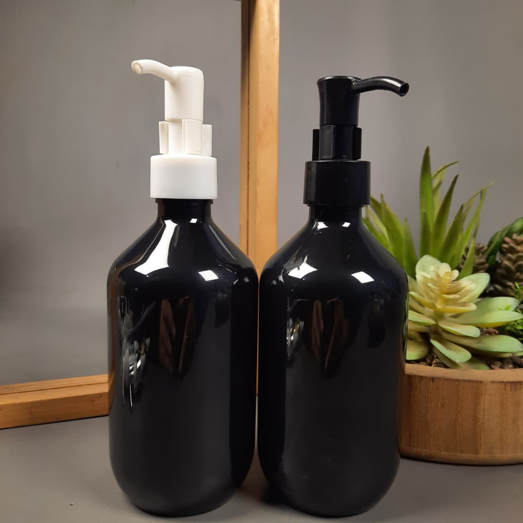 Botol Pump Clip Oil 300 Ml / Botol Pet 300 Ml MADA HITAM - Tutup Pump Clip Oil / Botol Pump 300 Ml /