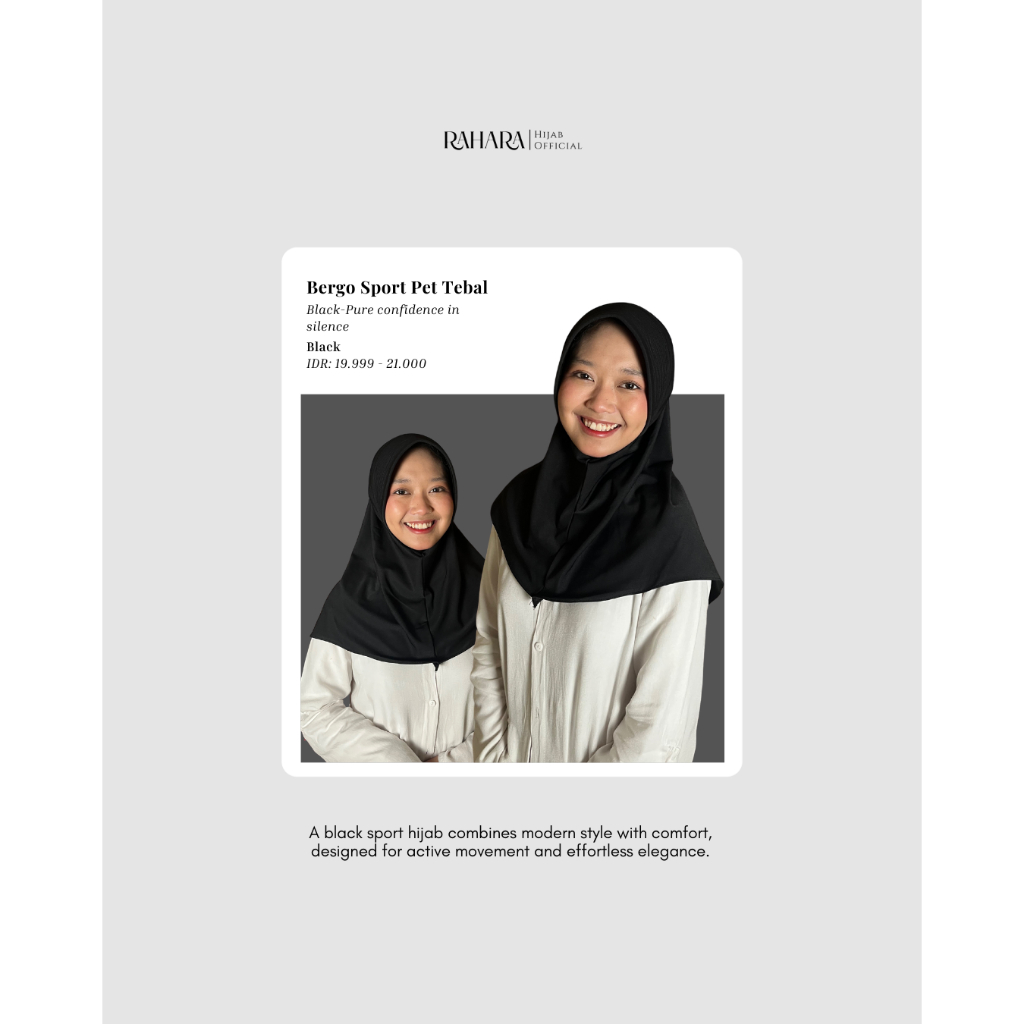 Bergo Sport Instant Pet Tebal by RaharaHijab