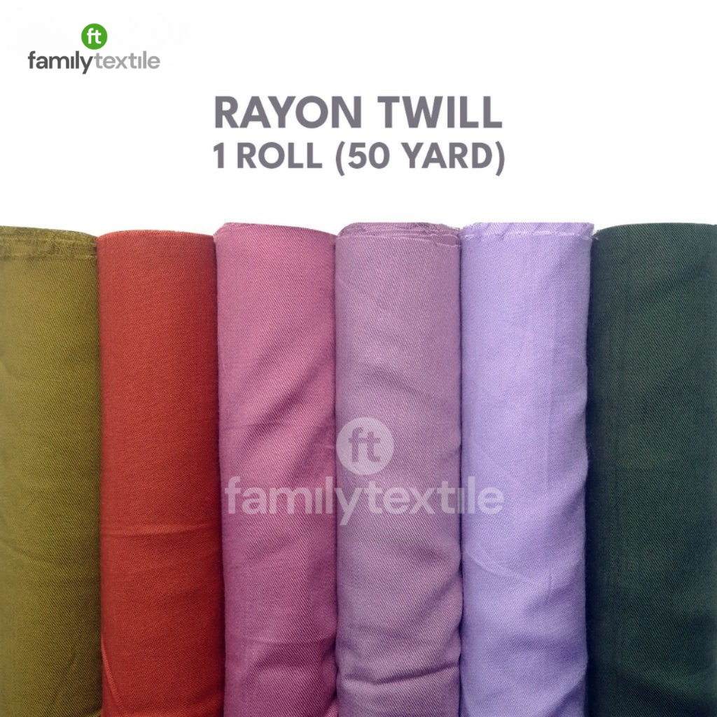 Kain Rayon Twill Premium Kahatex 1 Roll 50 Yard - 100% Full Katun Super Lembut Adem
