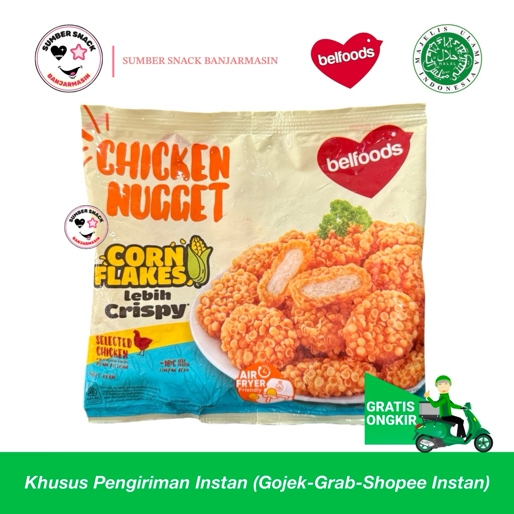 

Belfoods Chicken Nugget Corn Flakes (120g) (Frozen Food - Khusus Instan)