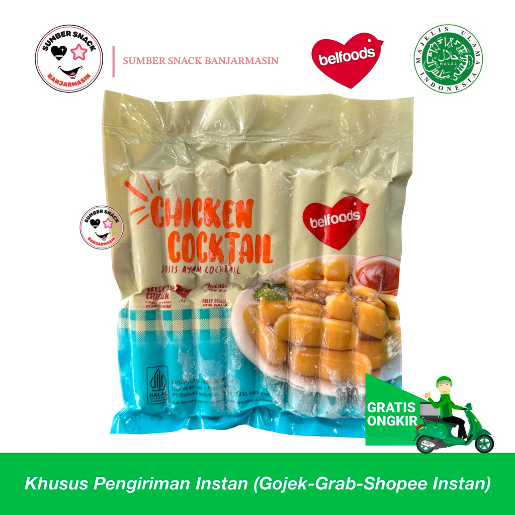 

Belfoods Chicken Cocktail Sosis Ayam Cocktail (190g) (Frozen Food - Khusus Instan)