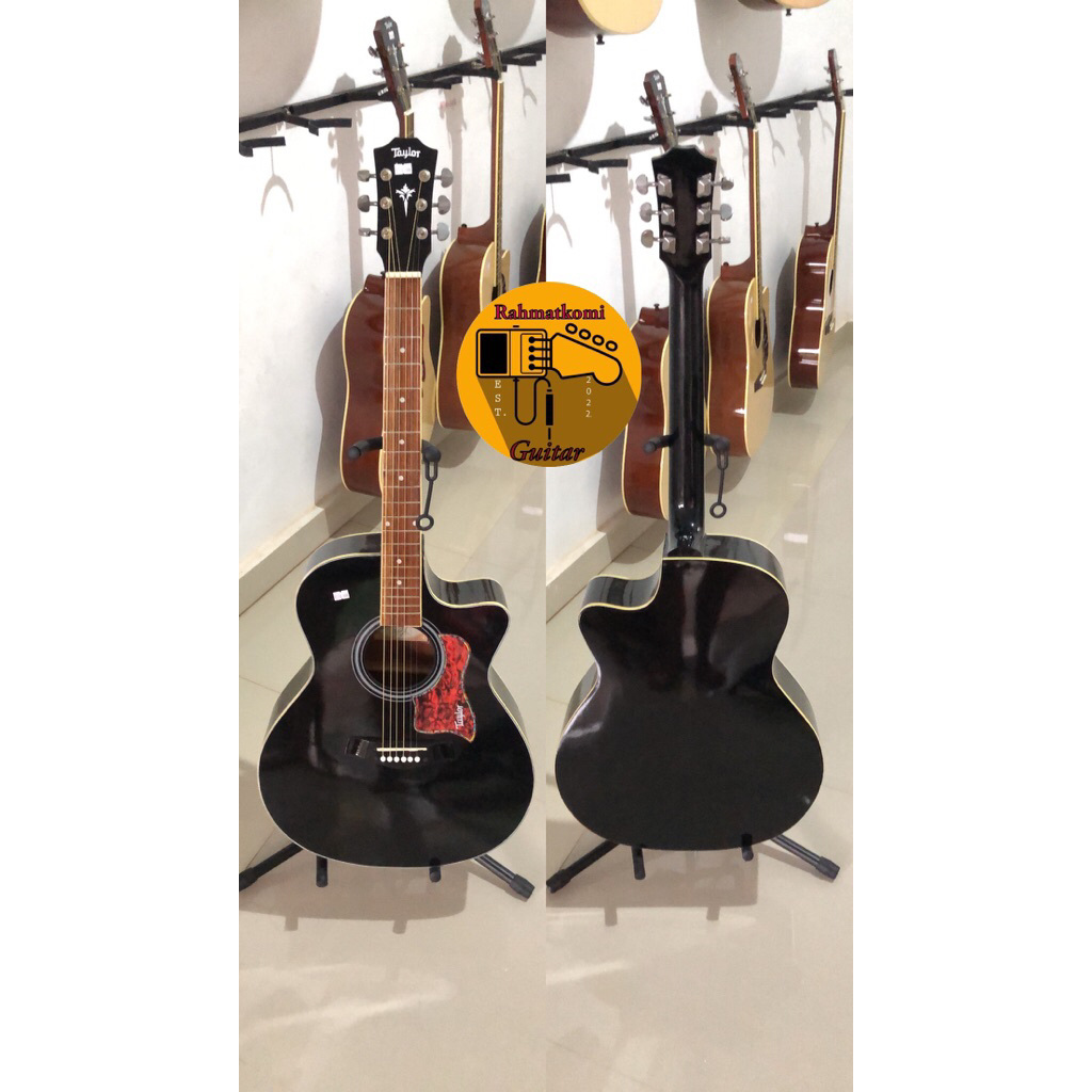 gitar Akustik Taylor hitam glosy