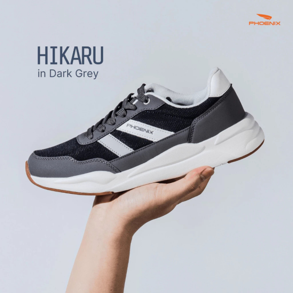 VJG x Phoenix Official - Sepatu Sneakers Pria - Hikaru Abu Tua