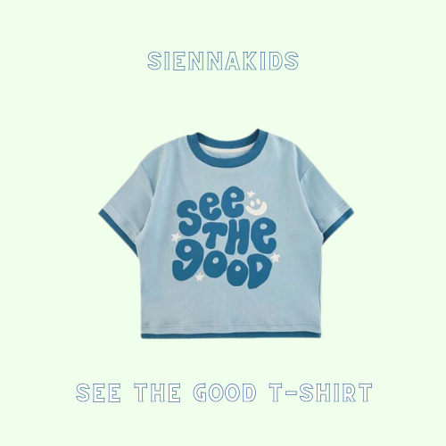 SiennaKids Earth Series | Kaos Premium Anak Laki-Laki | Baju Anak Cowok | Kaos Biru Anak Cowok