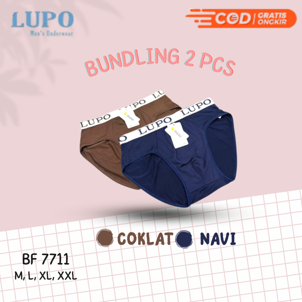 (2pcs) Lupo Art BF7711 Celana Dalam Pria Lupo CD Murah Underwear Model Terbaru