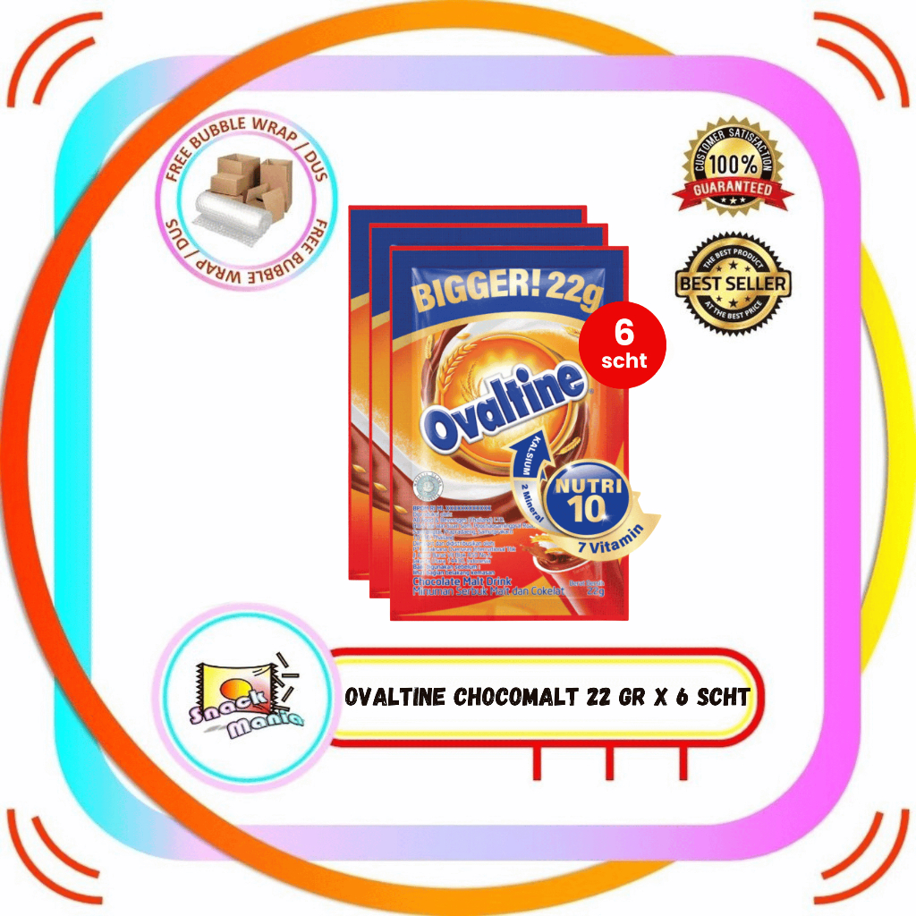 

Ovaltine Bigger Minuman Susu Cokelat Malt ~ 22 gr x 6 sachet Chocolate Malt Chocomalt Milk BAG