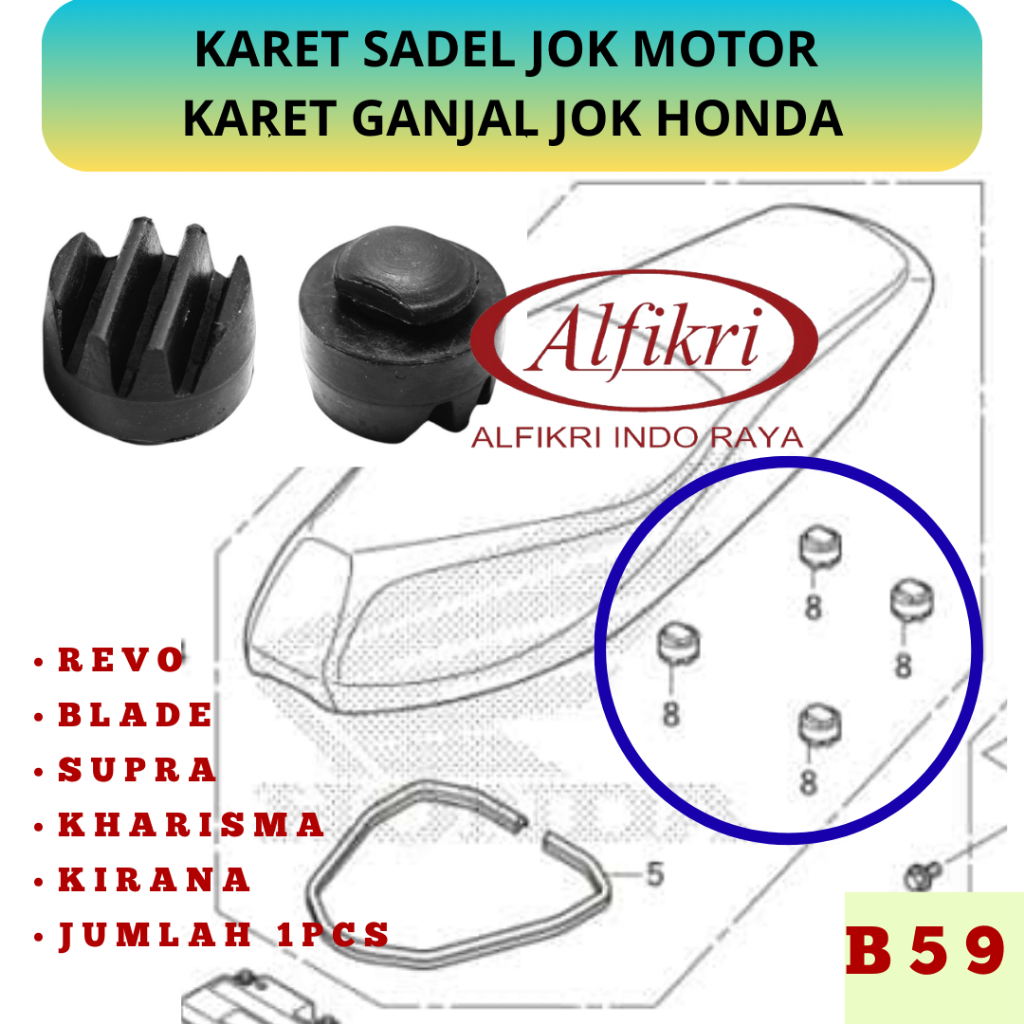 B59 Karet Sadel Jok Motor Karet Ganjal Jok Honda Revo Blade Supra Kharisma Kirana