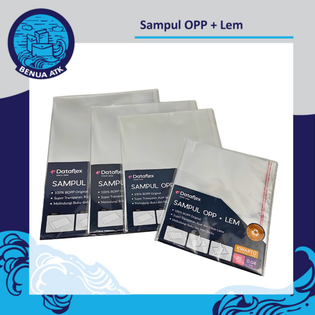 

Sampul Buku OPP + Lem (isi 20 pcs)