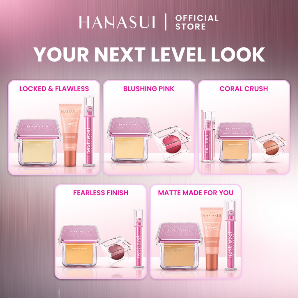 Hanasui Your Next Level Look – Bundle Makeup Lengkap & Tahan Lama Untuk Tampilan Flawless | Next Lev