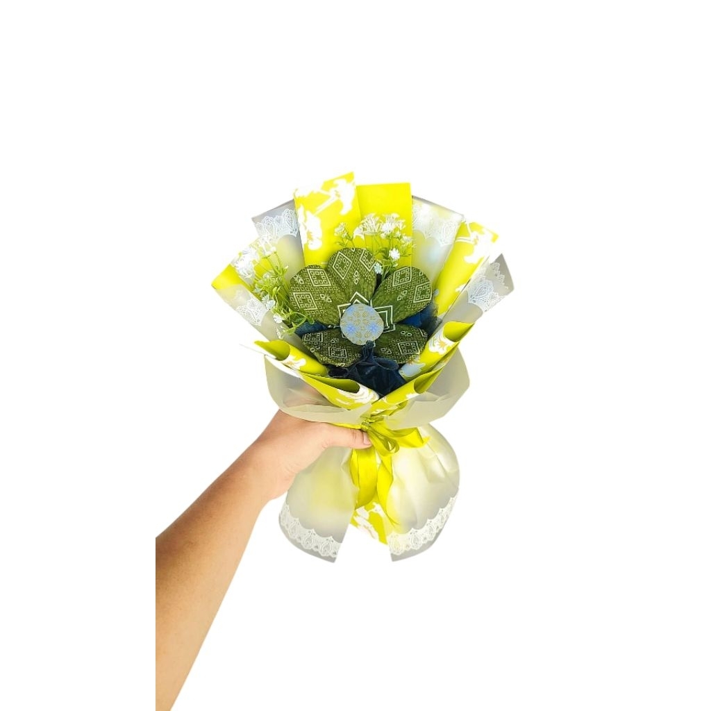 Bouquet Hijab segiempat-buket jilbab segiempat