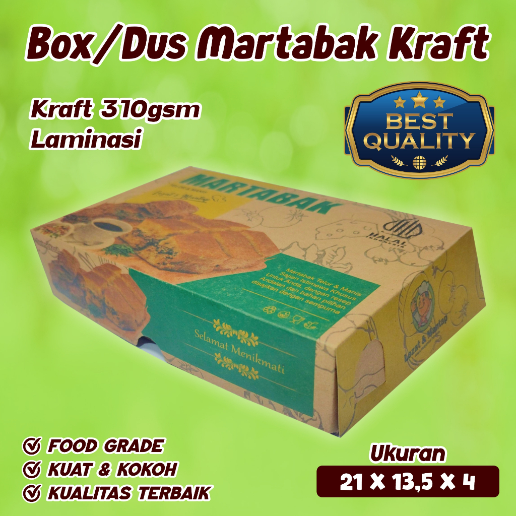 

Dus/Box Martabak Kraft Laminasi Bagian Dalam 21x13,5 x4 cm (25pcs)