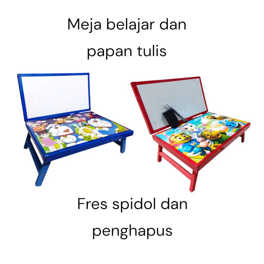 

papan tulis meja belajar lipat karakter minimalis free spidol dan penghapus