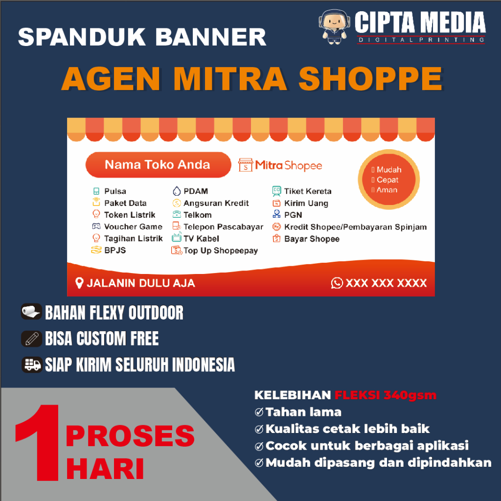 CETAK SPANDUK AGEN MITRA SHOPEE - MITRA SHOPEE - FREE DESAIN