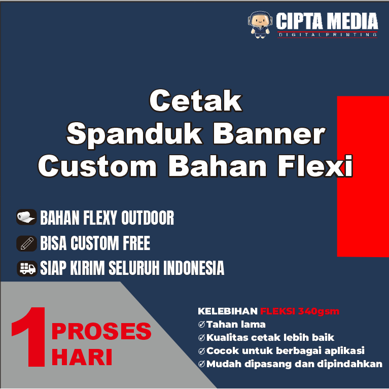 Spanduk Banner Custom Flexi 300gsm/440gsm