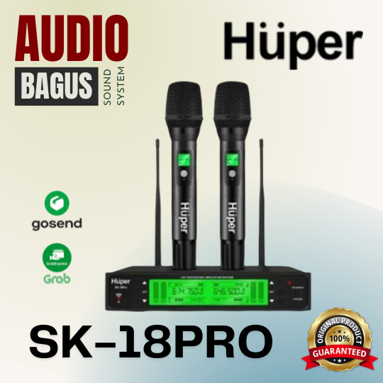HUPER SK18PRO Mic Wireless SK18 PRO Microphone Dual Handheld ORIGINAL