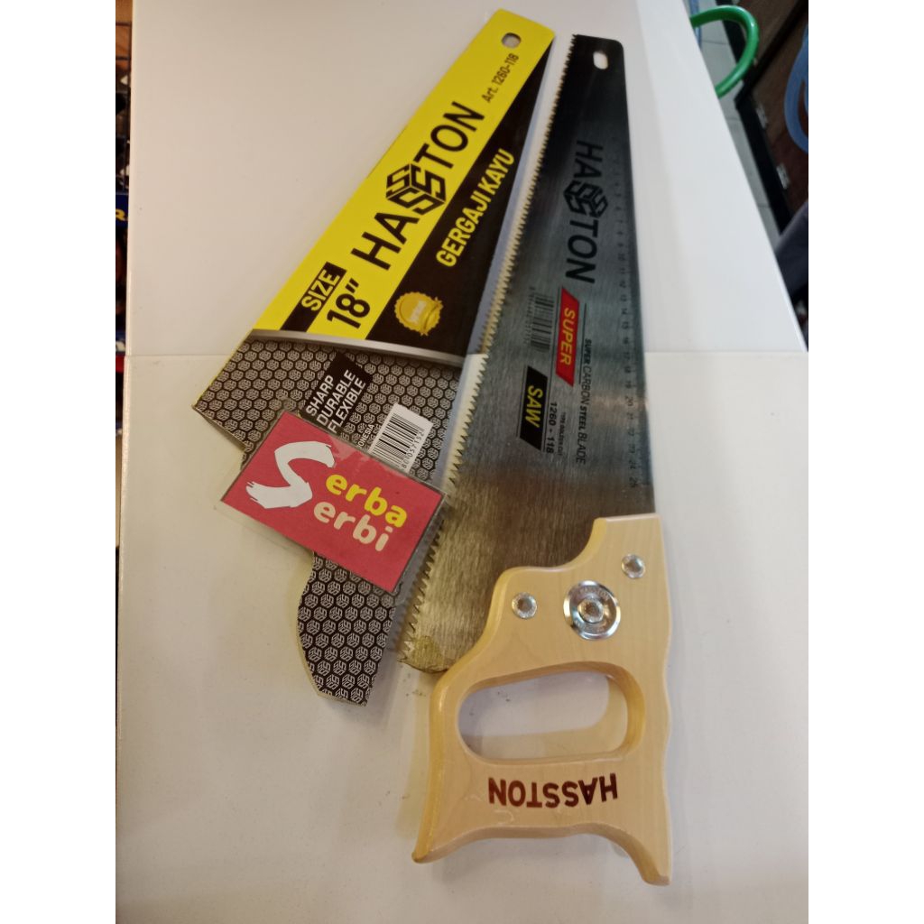 *18" HASSTON GERGAJI KAYU*Alat manual potong kayu papan perabot siap pakai