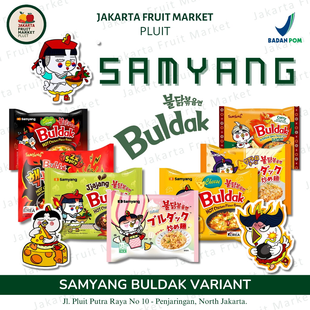 

Samyang Mie Instan Hot Chicken Ramen - Original, Carbonara, Extra Hot, Cheese, Jjajang, Ramen, Korea Food Noodles Pedas Goreng Spicy