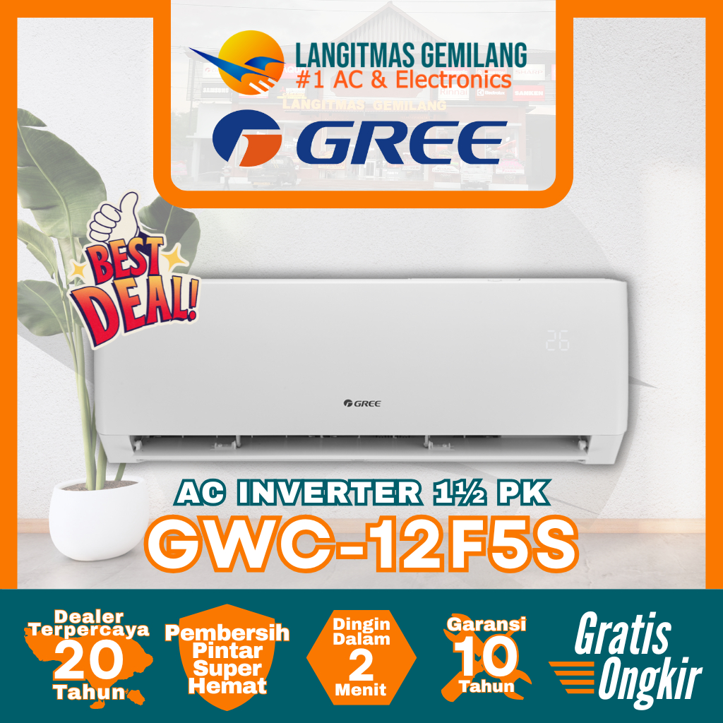 GREE AC Inverter 1½ PK GWC-12F5S