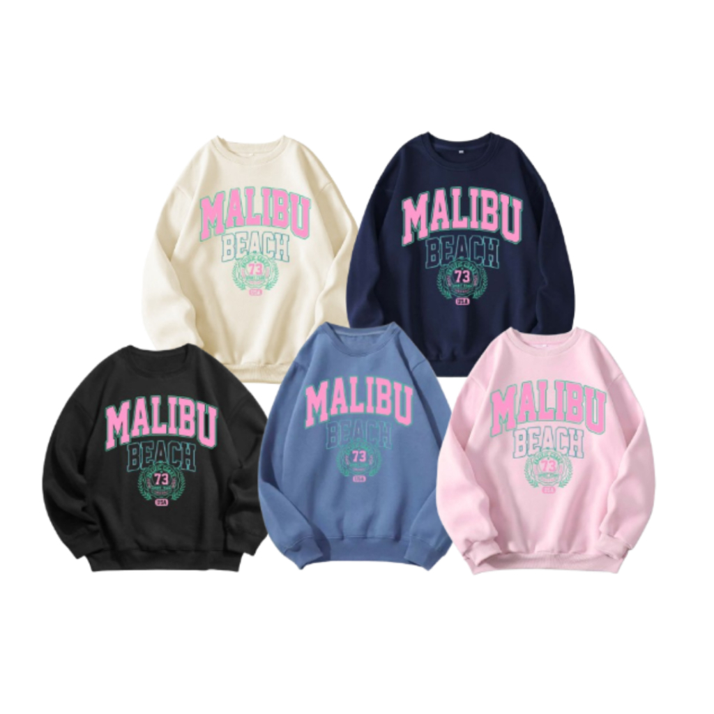 Sweater Crewneck Wanita Oversize Premium Artikel Malibu