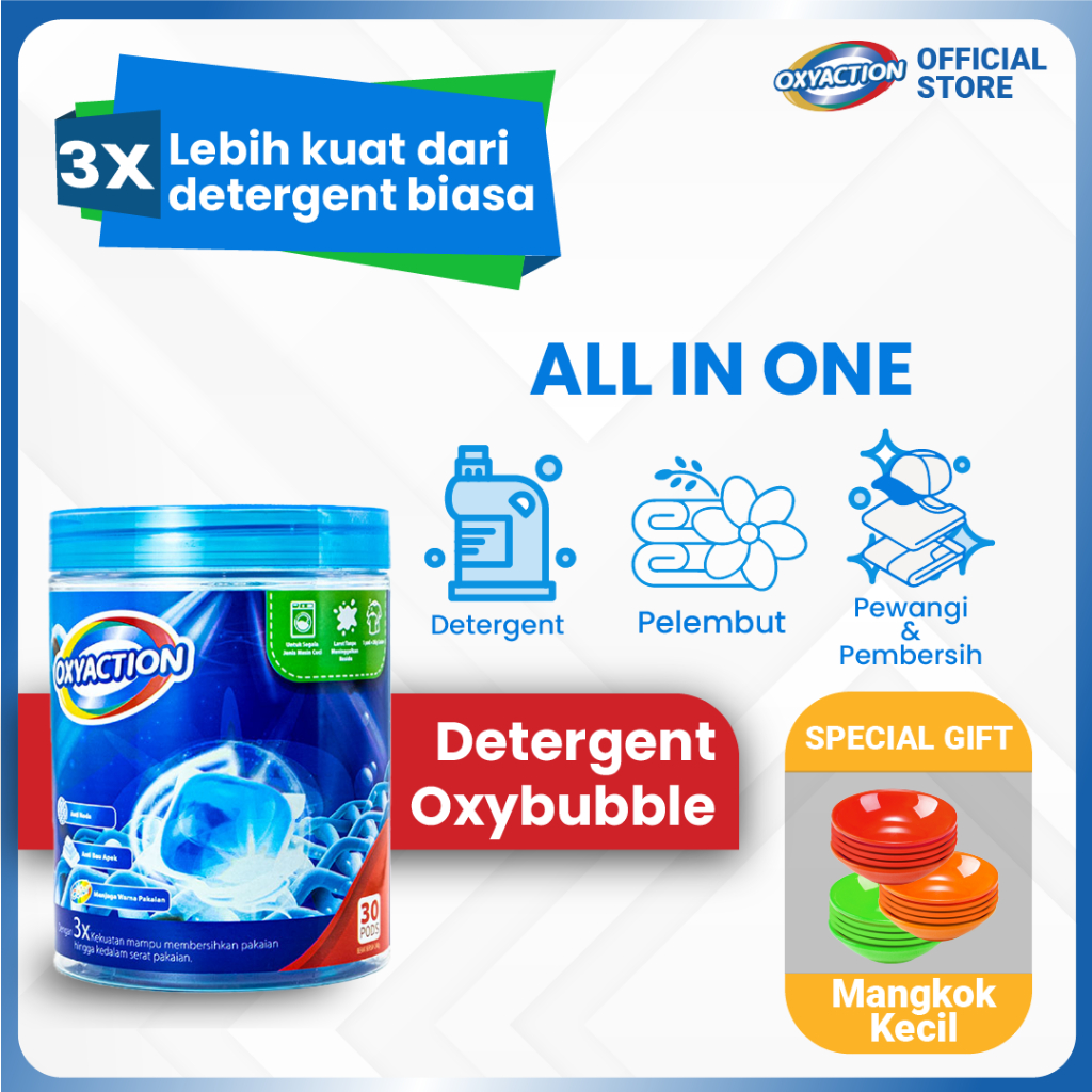 OXYACTION  LAUNDRY PODS  MIX VARIAN / Detergen 3 In 1 / Sabun Cuci Pakaian / Detergen Cair / Pembers