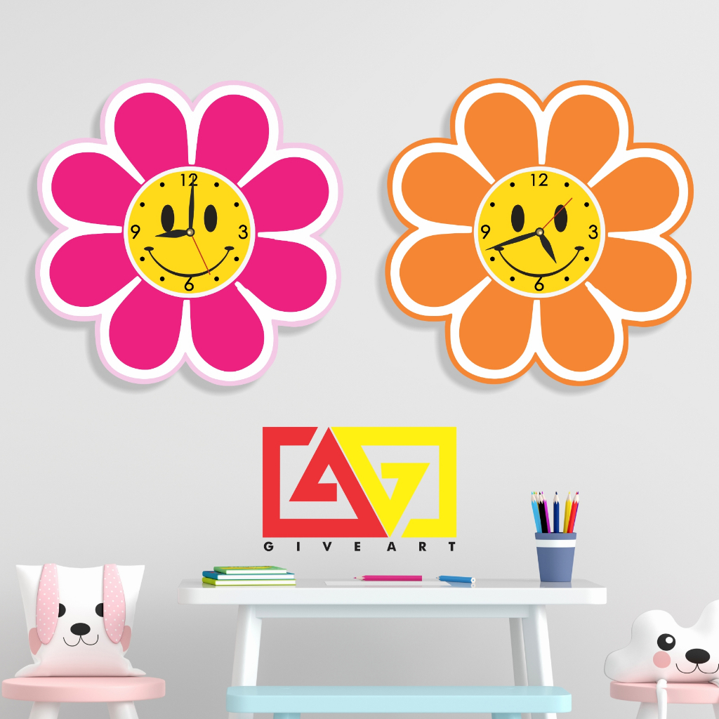 Dinding Ukir Kamar Jam Dinding Ukir Motif Bunga Matahari Estetik – Hiasan Dinding Minimalis Modern K