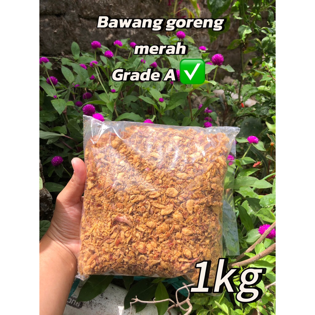 

Bawang goreng merah renyah asli brebes Grade A 1kg bawang goreng merah