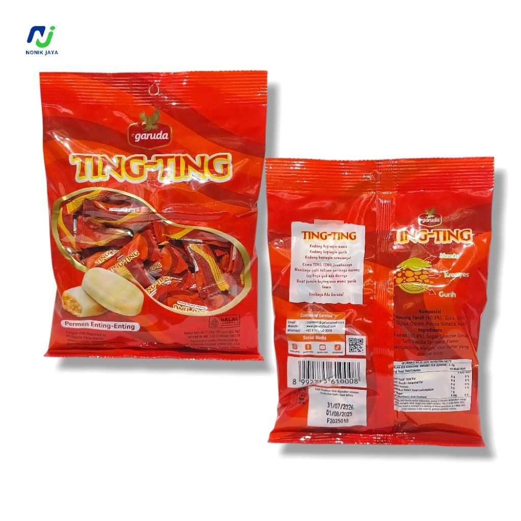 

( PAKET 5 PACK PERMEN ) Permen Ting Ting Garuda Permen Enting Enting Pack Isi 50 Pcs@3gr