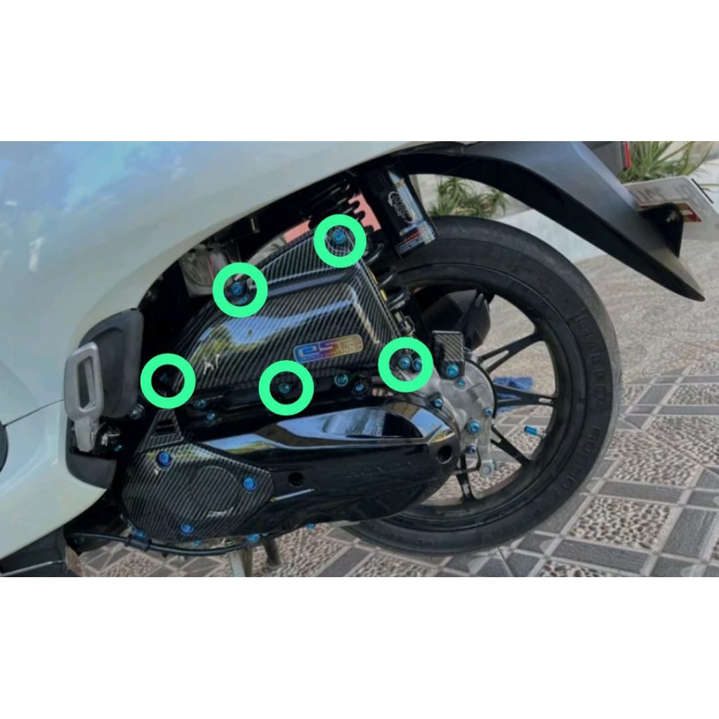 Baut Titanium Box Filter Honda Beat Scopy 5 PCS Titanium Baut Vietnam