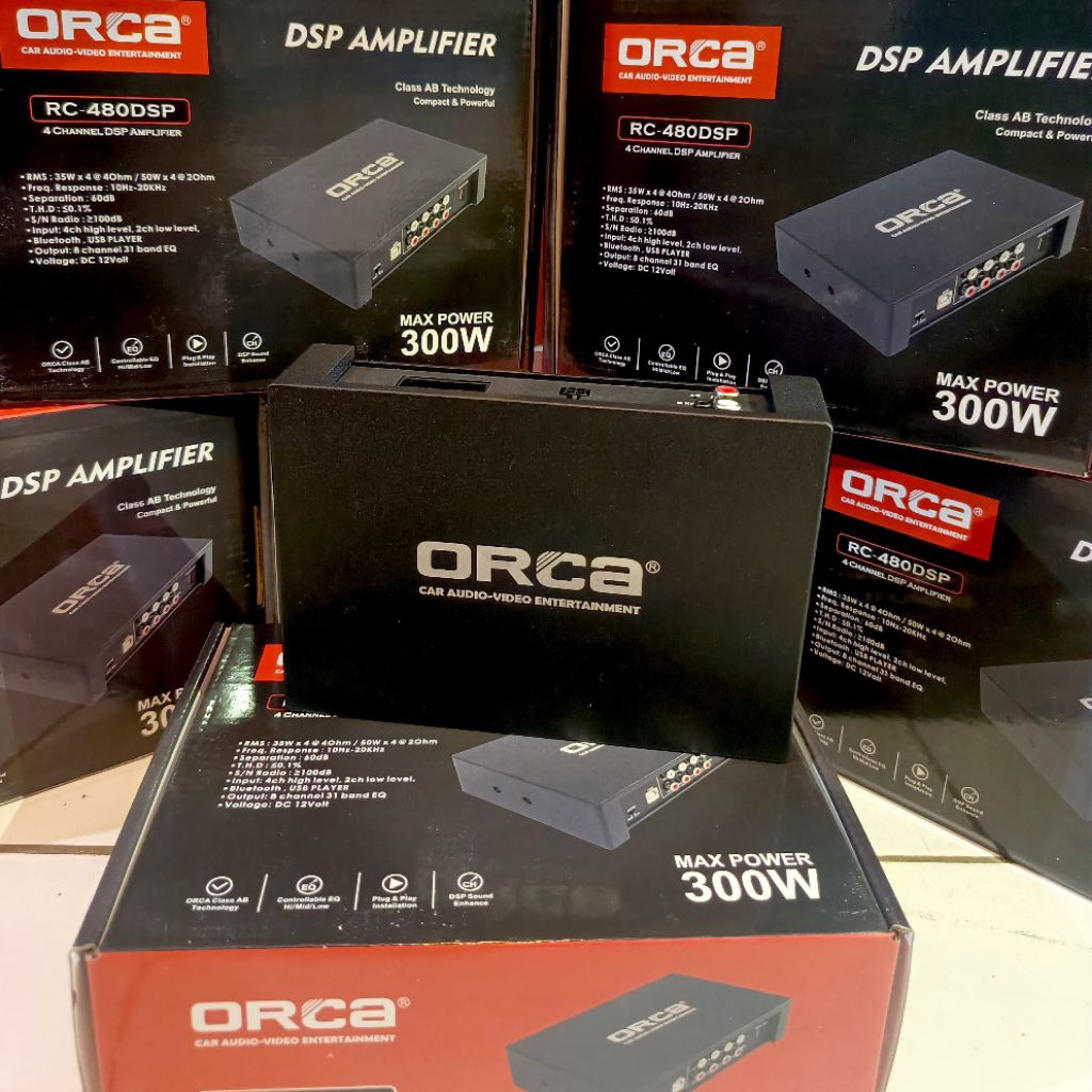 Dsp PROSESOR amplifier orca RC -480DSP 4x35watt power 6 channel prosesor DSP | Audio mobil