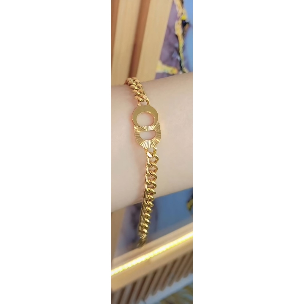 Gelang titanium cd gold