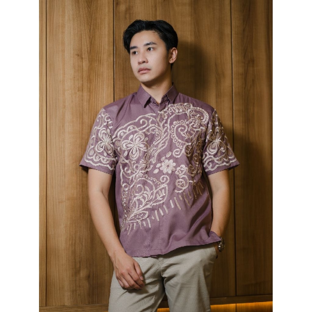 Kemeja Bordir Pria NUC.ID Oza 02 (Dusty Purple)
