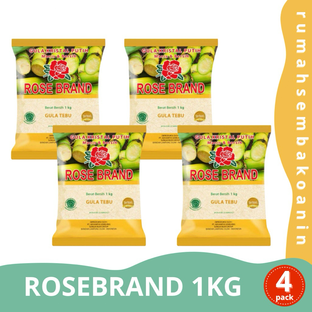 

Gula Rosebrand 1kg x 4 Pack / Gula Pasir Merk Rosebrand 1kg x 4pcs