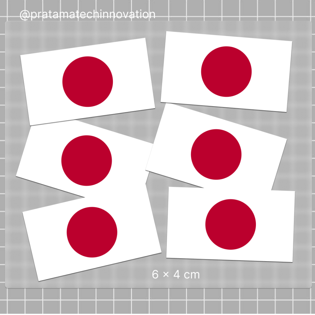 

Stiker Bendera Jepang 6x4cm - Vinyl Glossy Premium Tahan Air | Japan Flag Sticker