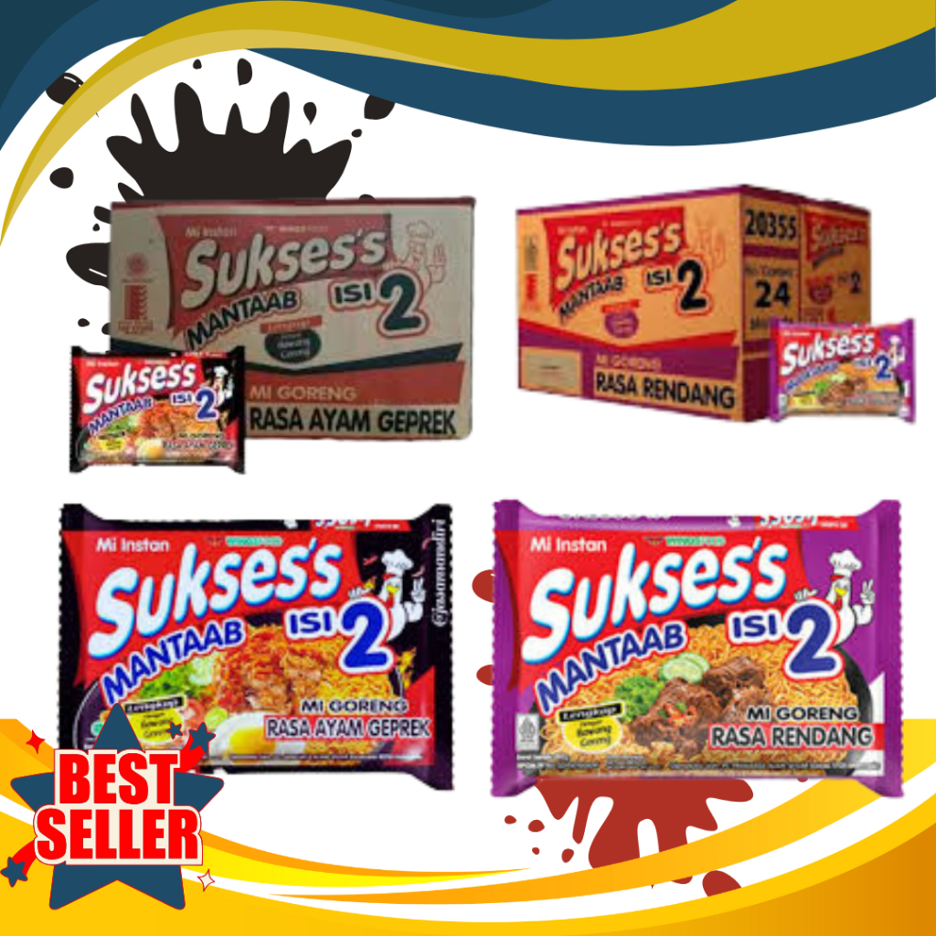 

Mie Sukses Isi 2 Goreng | 1 Dus/Karton isi 24 pcs | Original & Amanah | Khofa Mart