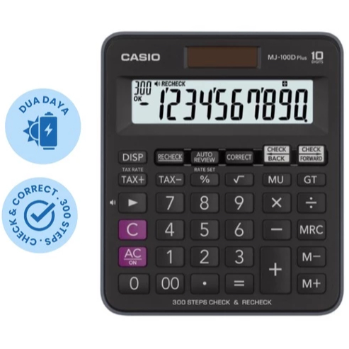 

CALCULATOR / KALKULATOR TOKO DAGANG BISNIS KERJA / KALKULATOR CHECK & CORRECT / CALCULATOR 10 DIGIT / CALCULATOR CASIO MJ100D PLUS