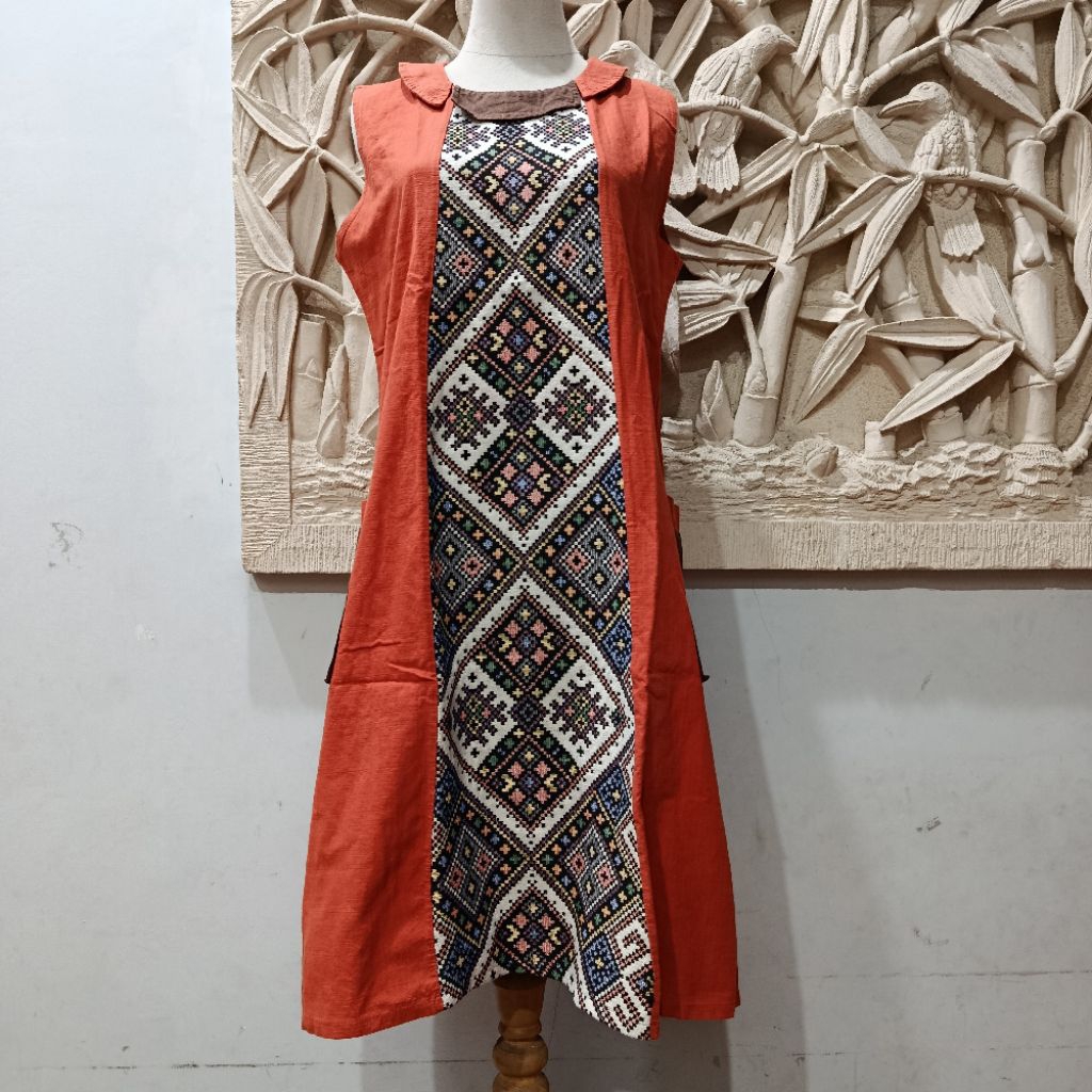 Dress Batik Preloved / Dress Batik Etnik / Dress Batik Midi