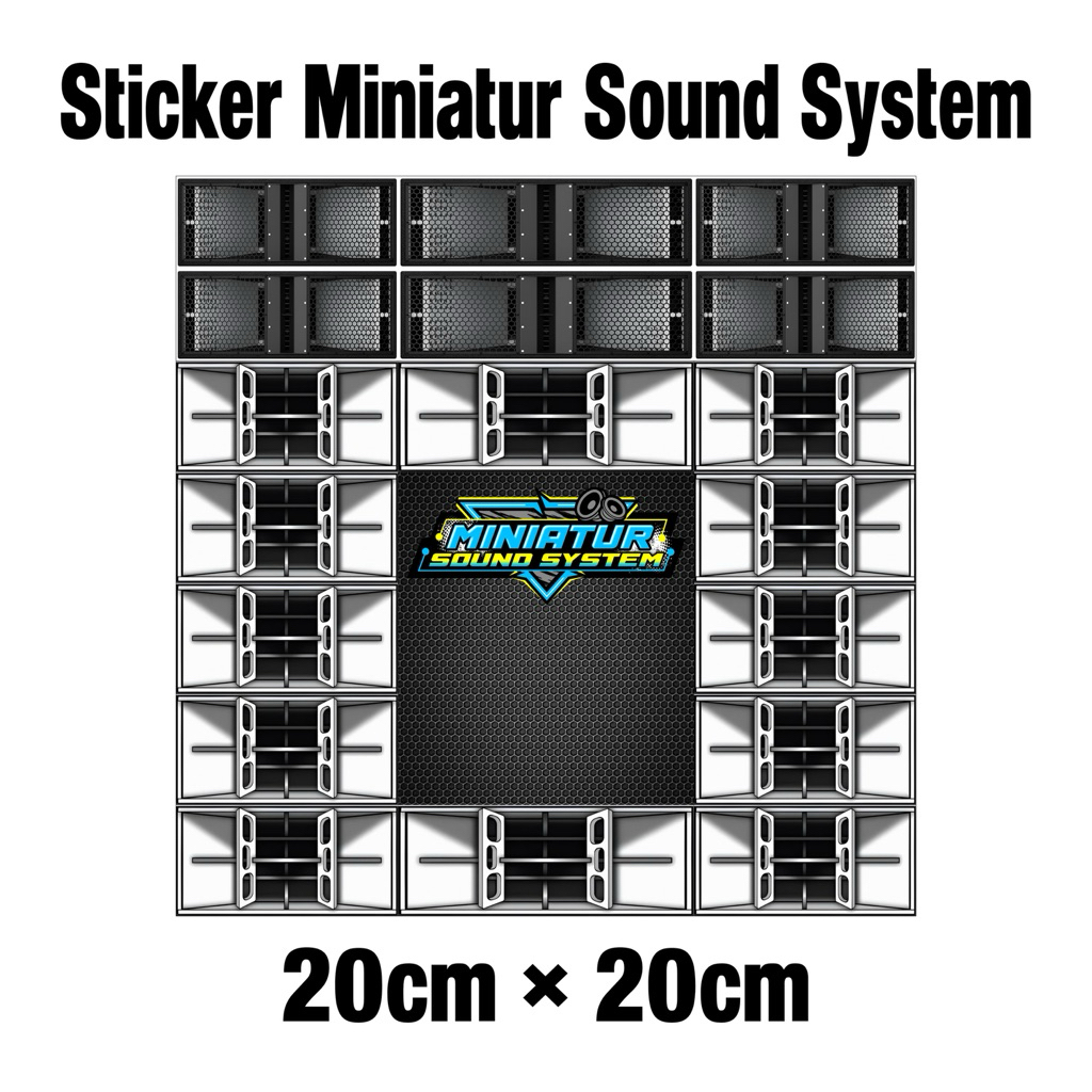 

stiker untuk miniatur sound system ukuran 20cm x 20cm