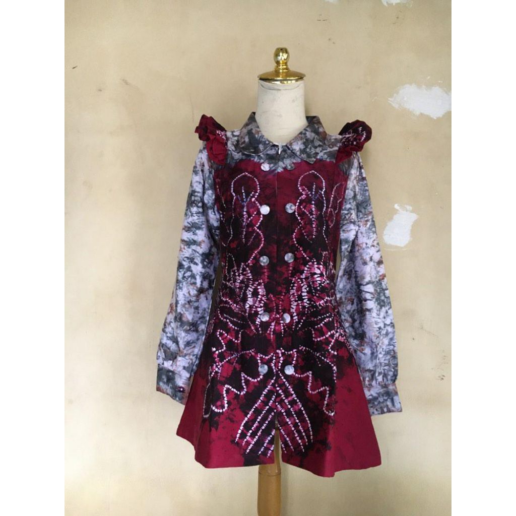 blouse sasirangan rempel bahu/ atasan sasirangan / tunik sasirangan