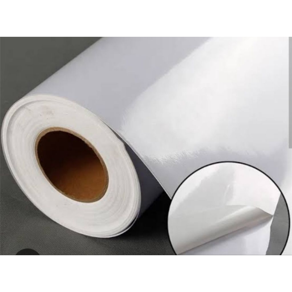 

Promo Cuci Gudang" Stiker Vinyl Inkjet A3+ Roll 32cm x 15m putih & transparan