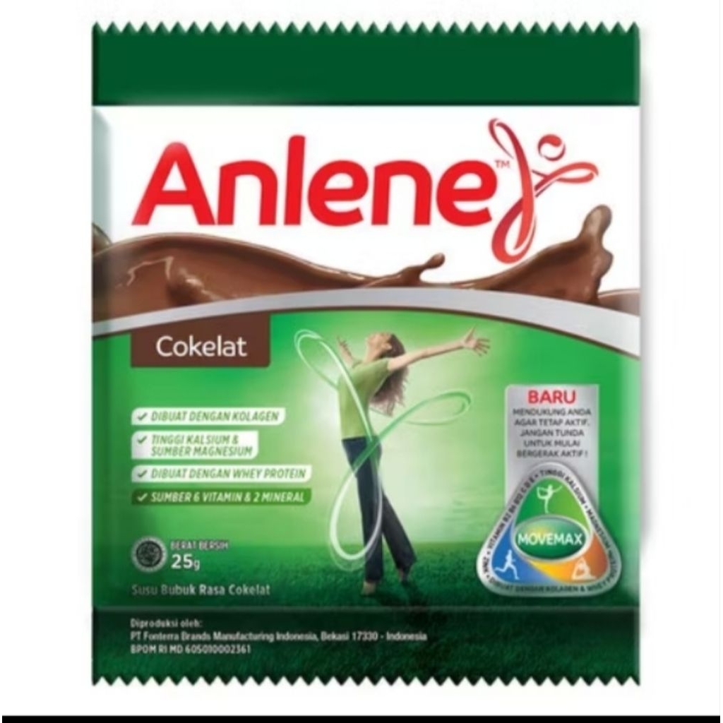 Susu Anlene untuk nutrisi tulang-Anlene actifit coklat 1 renceng isi (10 sachet)