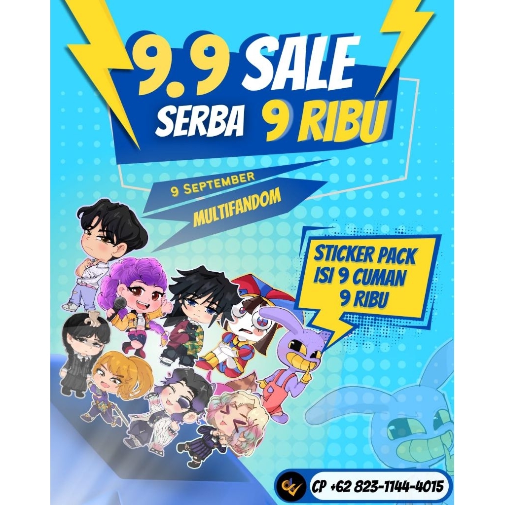 

STICKER PACK MULTI FANDOM ISI 9 CUMAN 9RB SPESIAL PROMO 9.9!